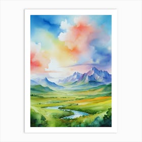 Watercolor Landscape Painting 9 Art Print