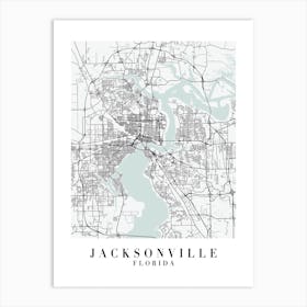 Jacksonville Florida Street Map Minimal Color Art Print