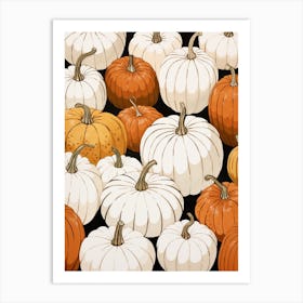 Neutral Pumpkin Patch Illustration 2 Art Print