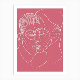 Abstract Portrait Series Pink And White 4 Art Print
