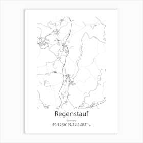 Regenstauf,Germany Minimalist Map Art Print