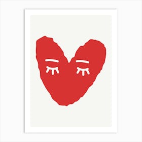 Heart With Eyes Illustration Art Print