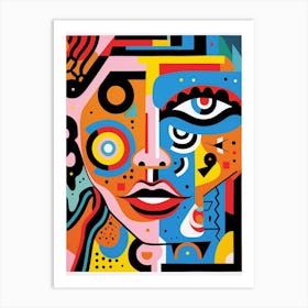 Intense Geometric Face Art Print