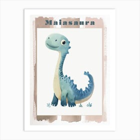 Cute Cartoon Maiasaura Dinosaur Watercolour 2 Poster Art Print