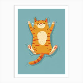 Cat In Yoga Pose 1 Art Print