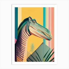 Baryonyx Pastel Dinosaur Art Print