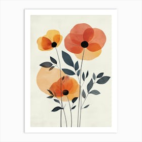 Orange Poppies 3 Art Print