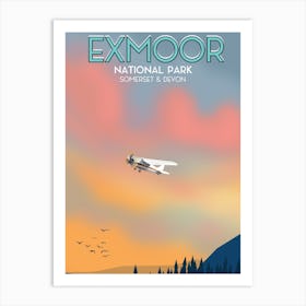 Exmoor National Park Travel poster Art Print