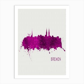 Bremen Germany City Purple Art Print