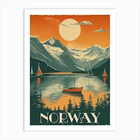 Travel Poster Of Norway Art Print