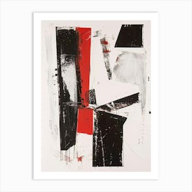 Abstract Painting red black and white Art Print