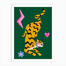 Leaping Tiger Art Print