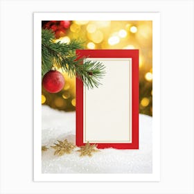 A Sparkling Holiday Card Adorned With Festive Decor From A Traditional December Landscape The Card Art Print