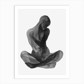 Black Abstract Painting Of Woman Body Art Print