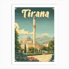 Aihrgdesign A Classic 1960s Travel Poster For Tirana 2 Art Print