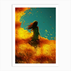 Ethereal Lady In A Golden Field Art Print