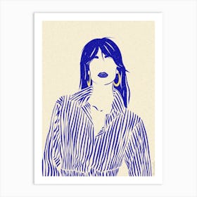 Woman In Blue 8 Art Print