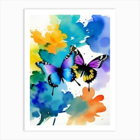 Watercolor Butterflies 6 Art Print