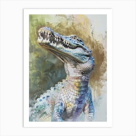 Crocodile Pastel Watercolour 4 Poster