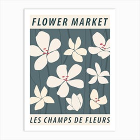 Flower market, Floral art, Abstract retro print Art Print