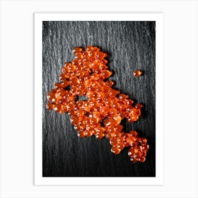 Red caviar — Food kitchen poster/blackboard, photo art Art Print