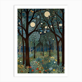 William Morris Moonlight In The Forest 56 Art Print