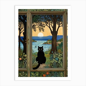 William Morris Cat In The Window 1 Art Print