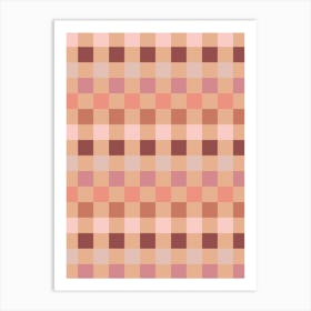 Peach Fuzz Checkerboard Art Print