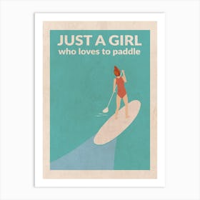 Just A Girl Who Loved To Paddle (Redhead) Art Print