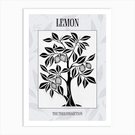 Lemon Tree Simple Geometric Nature Stencil 11 Poster Art Print