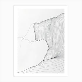 Linear Drawing Of A Mountain Art Print