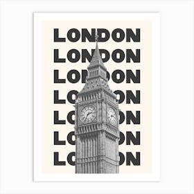 London Big Ben Black & White Art Print