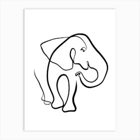The Elephant Line Art Print