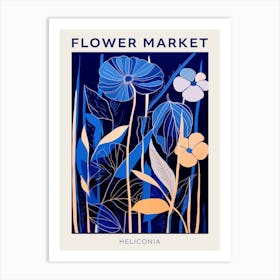 Blue Flower Market Poster Heliconia 2 Art Print