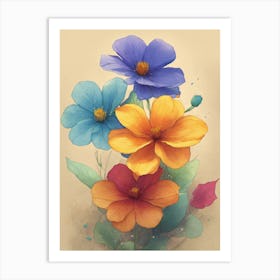 Watercolor Flowers 15 Art Print