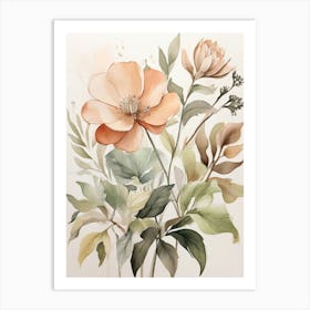 Peach Flowers 3 Art Print