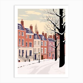 Retro Winter Illustration Richmond England 2 Art Print