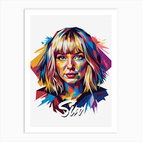 Sia 01 Portrait Music Icon WPAP Pop Art Style Art Print