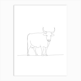 Cow Line Art Poster