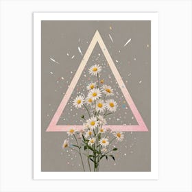 Triangle Daisies no1 Art Print