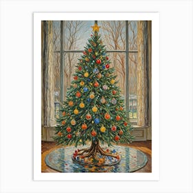 Festive Christmas Tree Art Print