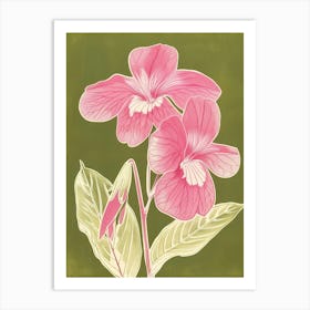 Pink & Green Impatiens 2 Art Print