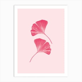 Pink Ginko Handrawn Art Print