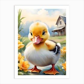 Duck In A Field Art Print