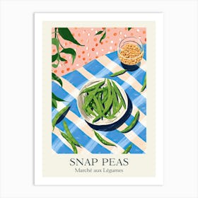 Marche Aux Legumes Snap Peas Summer Illustration 3 Art Print