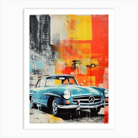 Classic Car Pop Art Risograph Inspired 1 Art Print