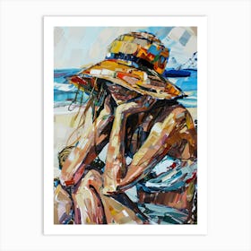 Woman On The Beach 1 Art Print