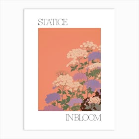 Statice In Bloom Flowers Bold Illustration 3 Art Print