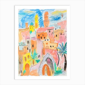 Riyadh, Dreamy Storybook Illustration 4 Art Print