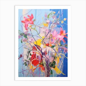 Abstract Flower Painting Fuchsia 2 Art Print